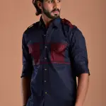 Men's Stylish Navy-Blue Hunting Shirt | Durable Outdoor Wear | Comfort & Style